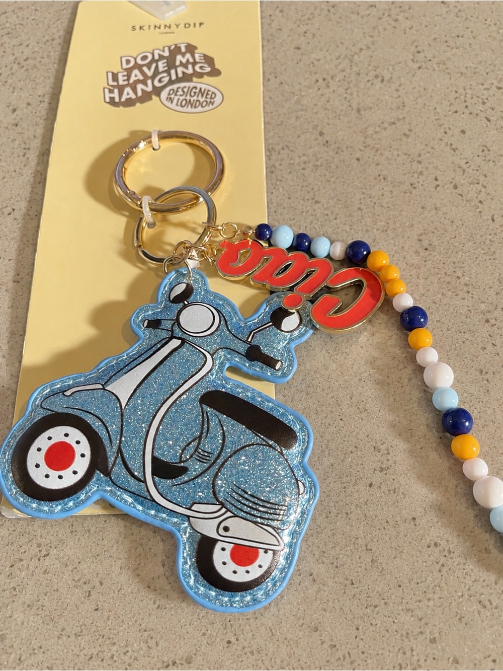 🛵 Skinnydip London “Ciao” Scooter Keychain Charm NWT